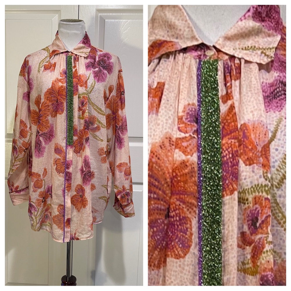 Forte Forte mosaic floral blouse